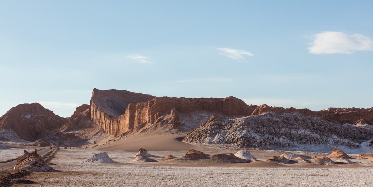 The Amphitheatre rock formation in the Valle de la Luna near San Pedro de Atacama